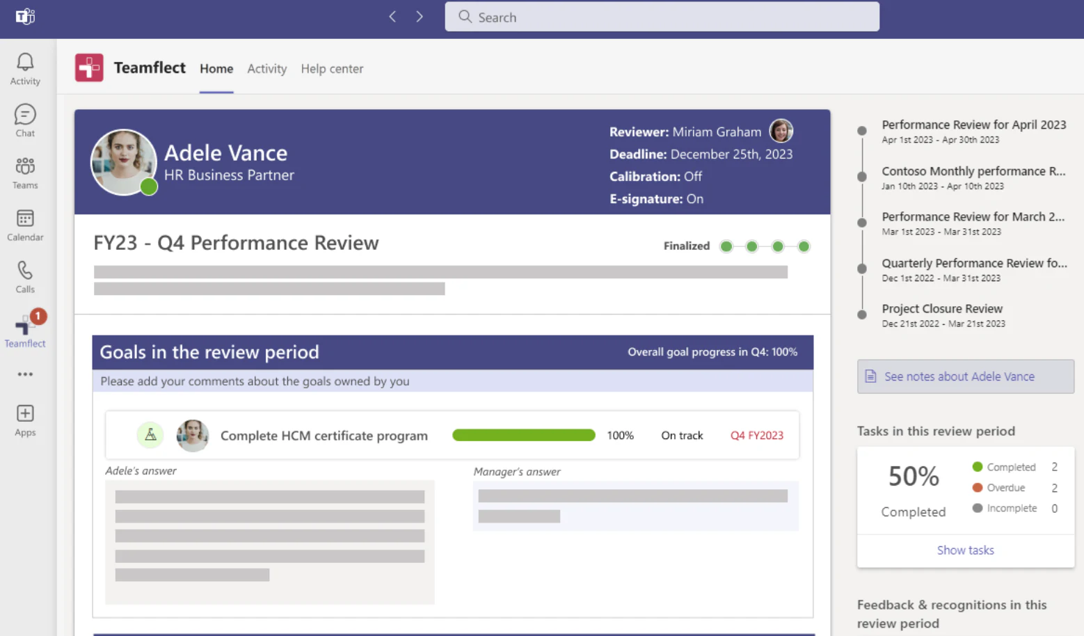 Teamflect performance management software
