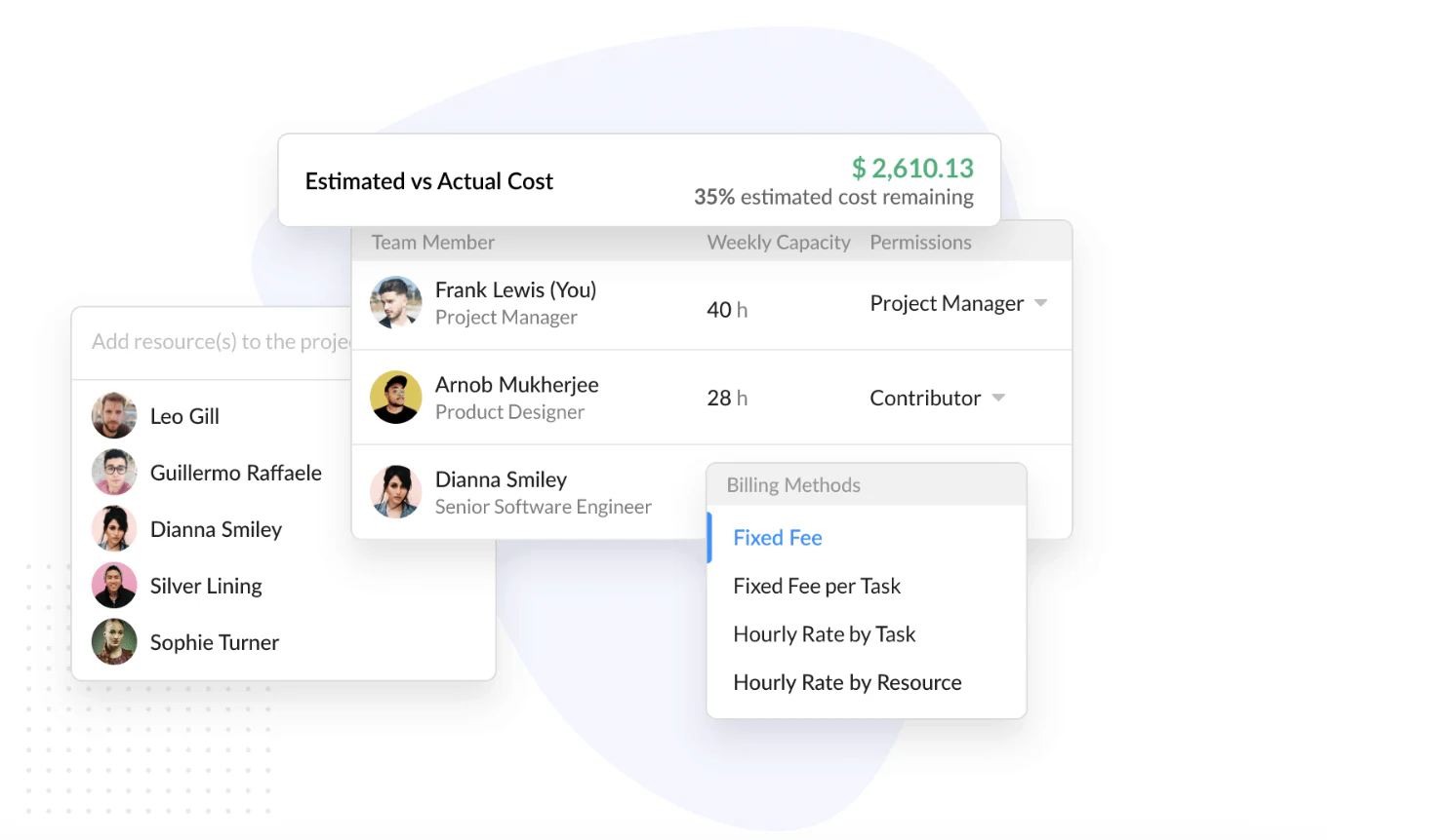 nTask project dashboard with tasks and Gantt chart