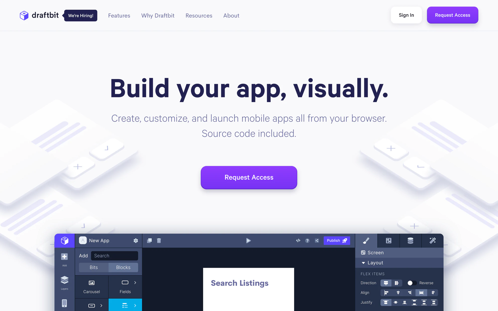 Draftbit no-code mobile app builder, an AppGyver alternative
