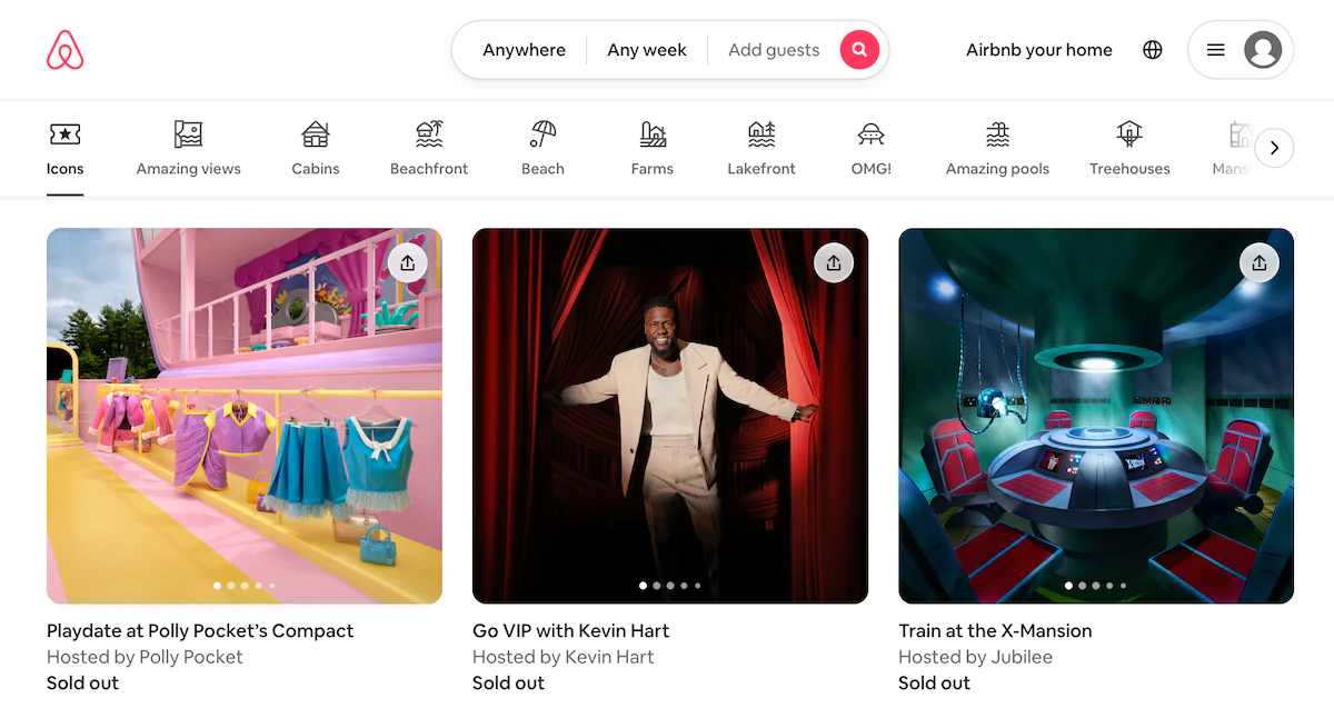 AirBNB's web application design