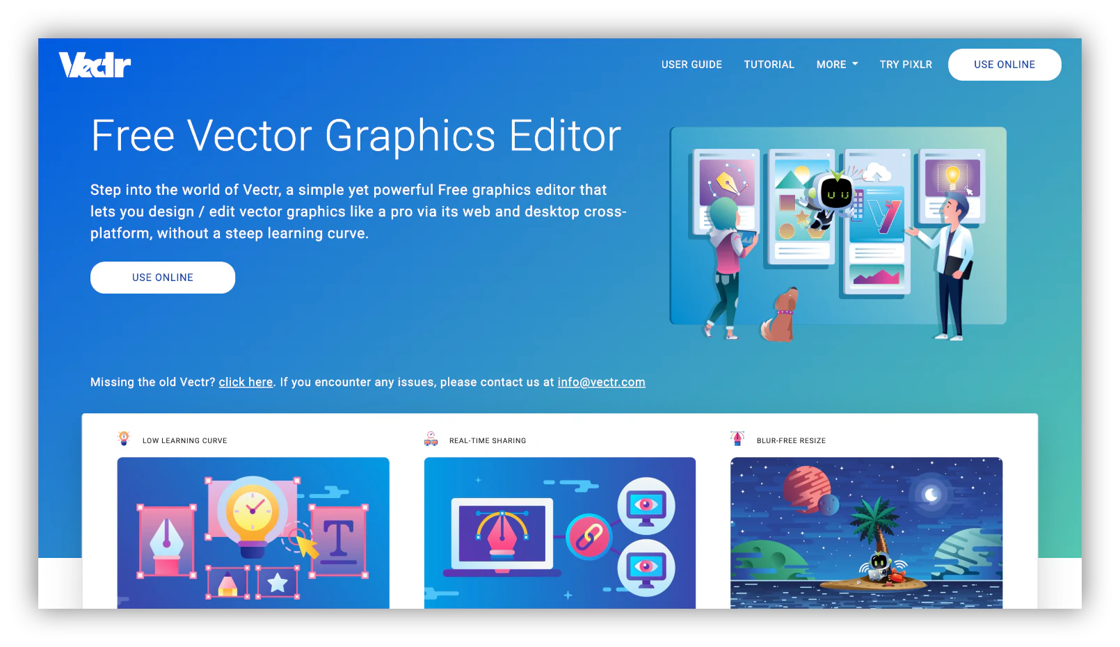 vectr home page