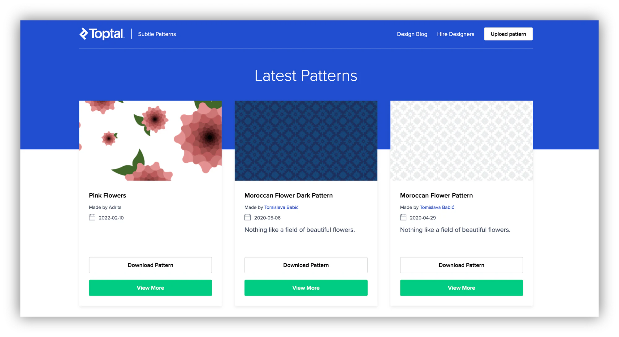 Sublte Patterns home page