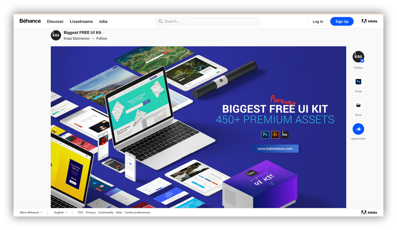 biggest free ui kit home page