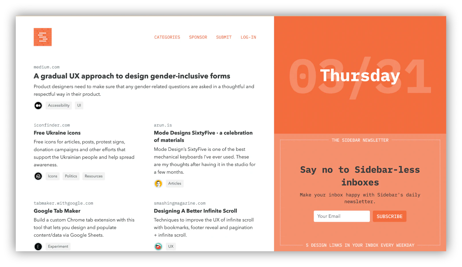 Sidebar newsletter