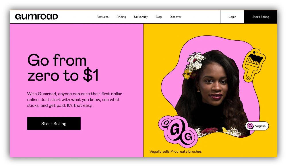 gumroad homepage