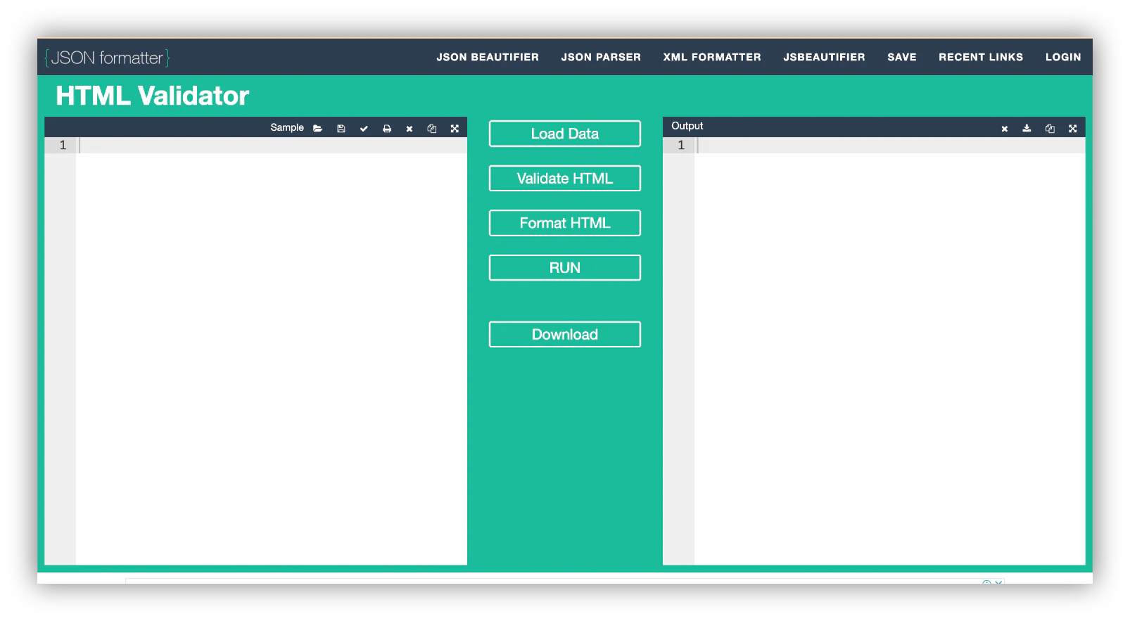 json formatter html code validator homepage