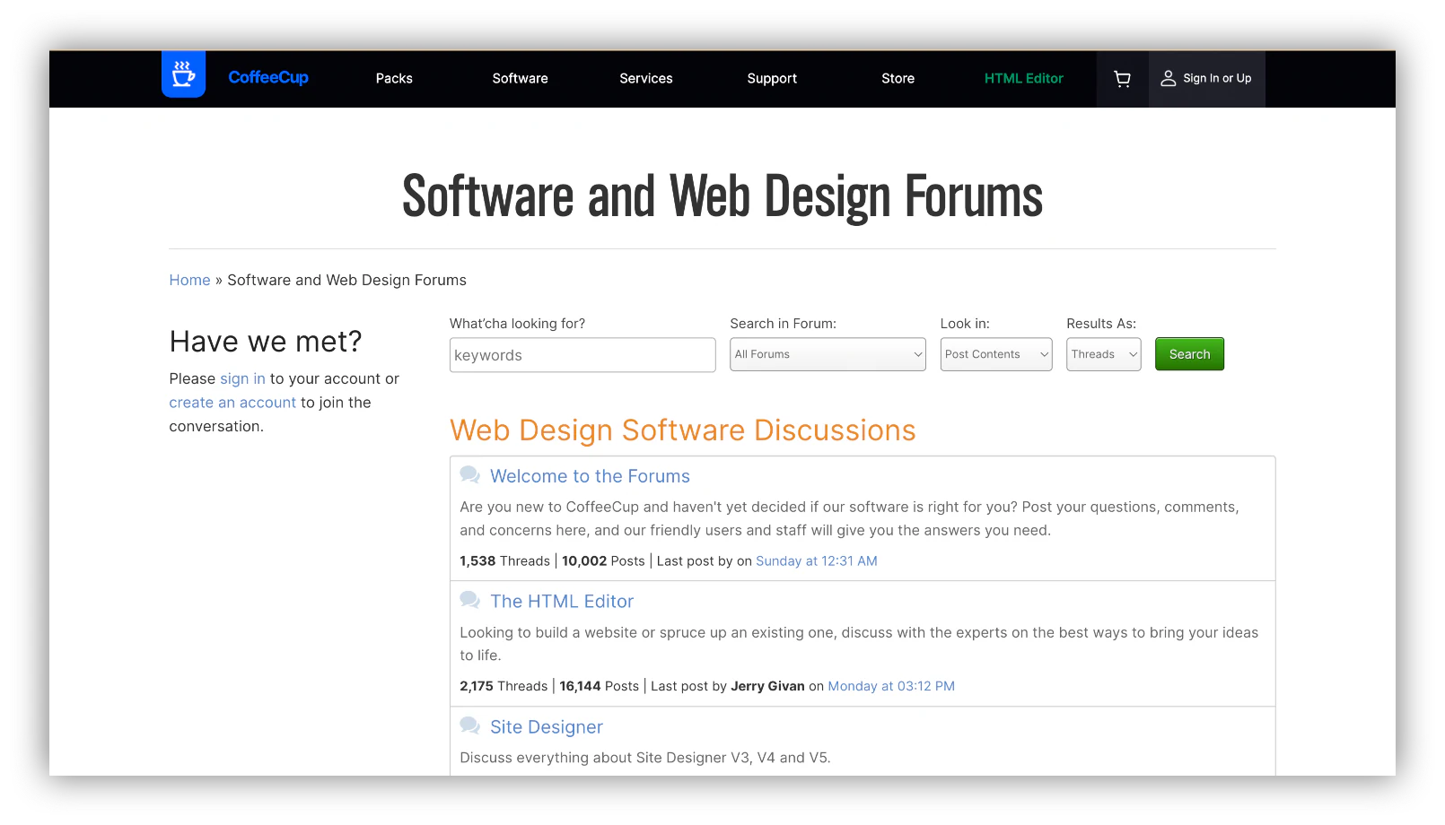 coffecup community homepage