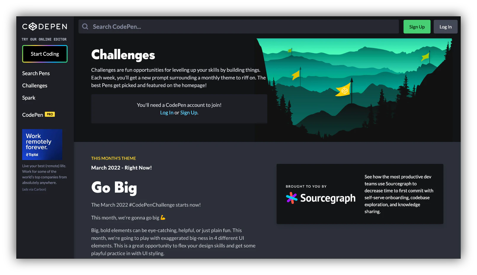 codepen learning resources homepage