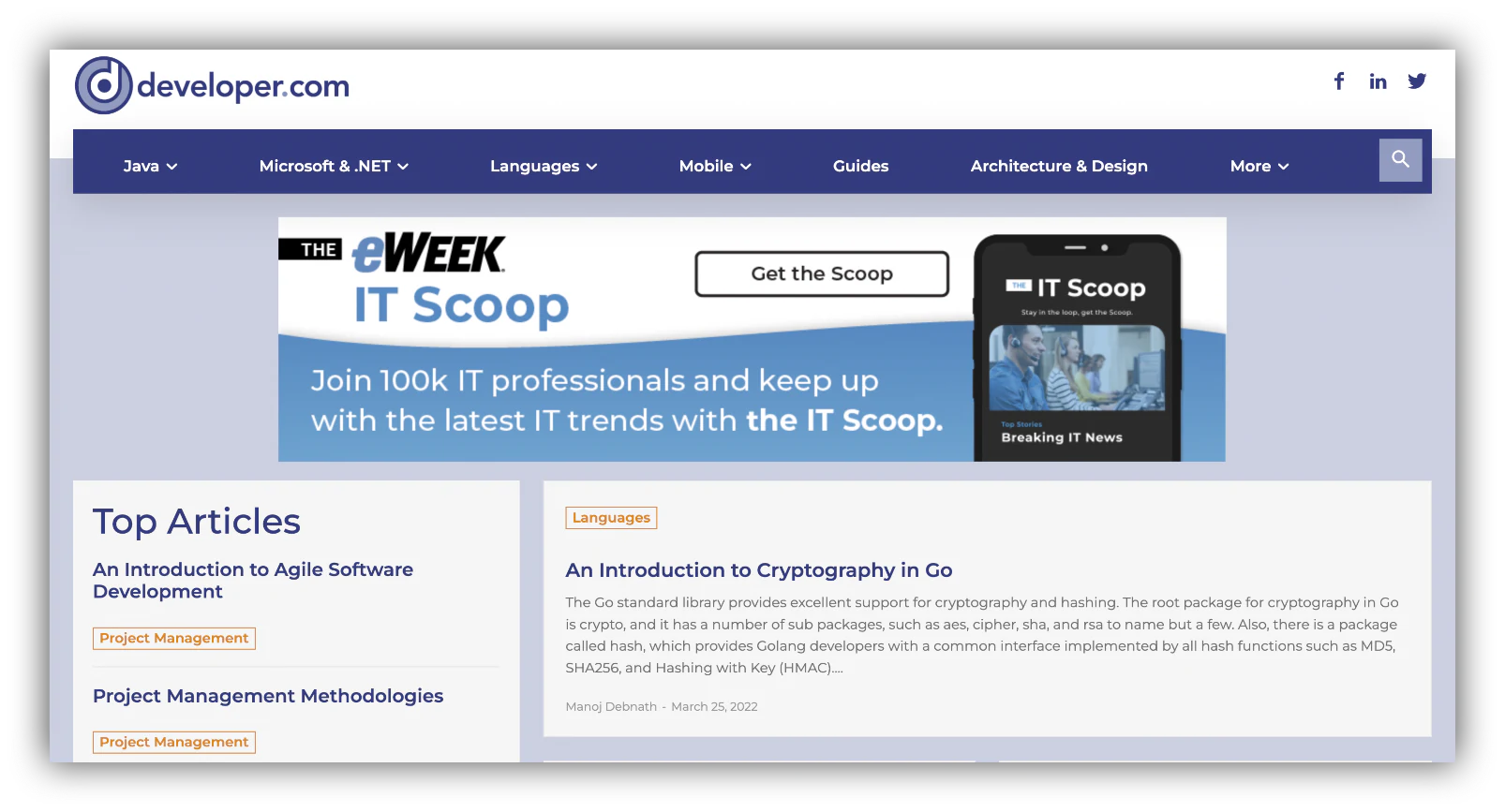 developer learning resources homepage
