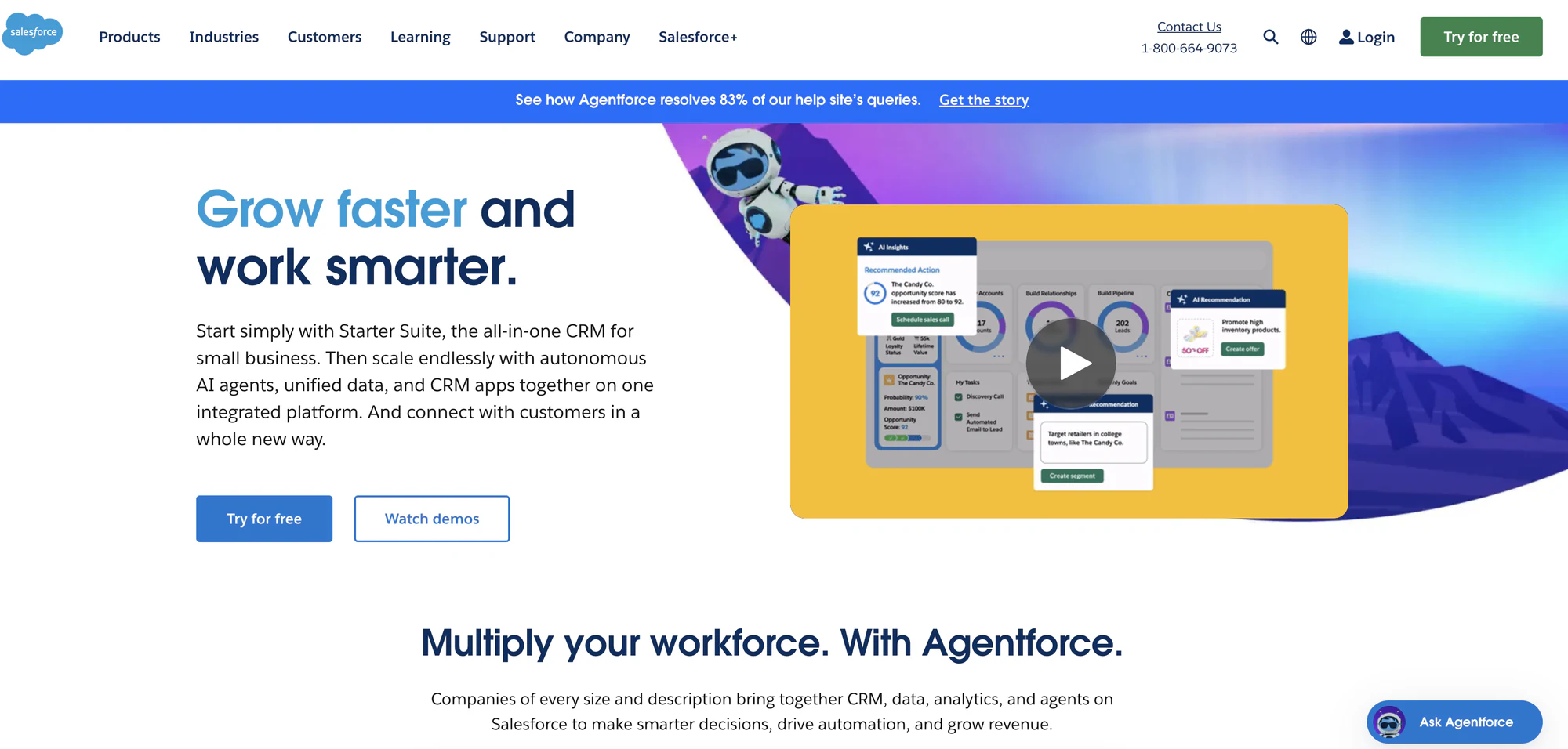 Salesforce logo alongside the monday.com logo, representing the Salesforce and monday.com integration