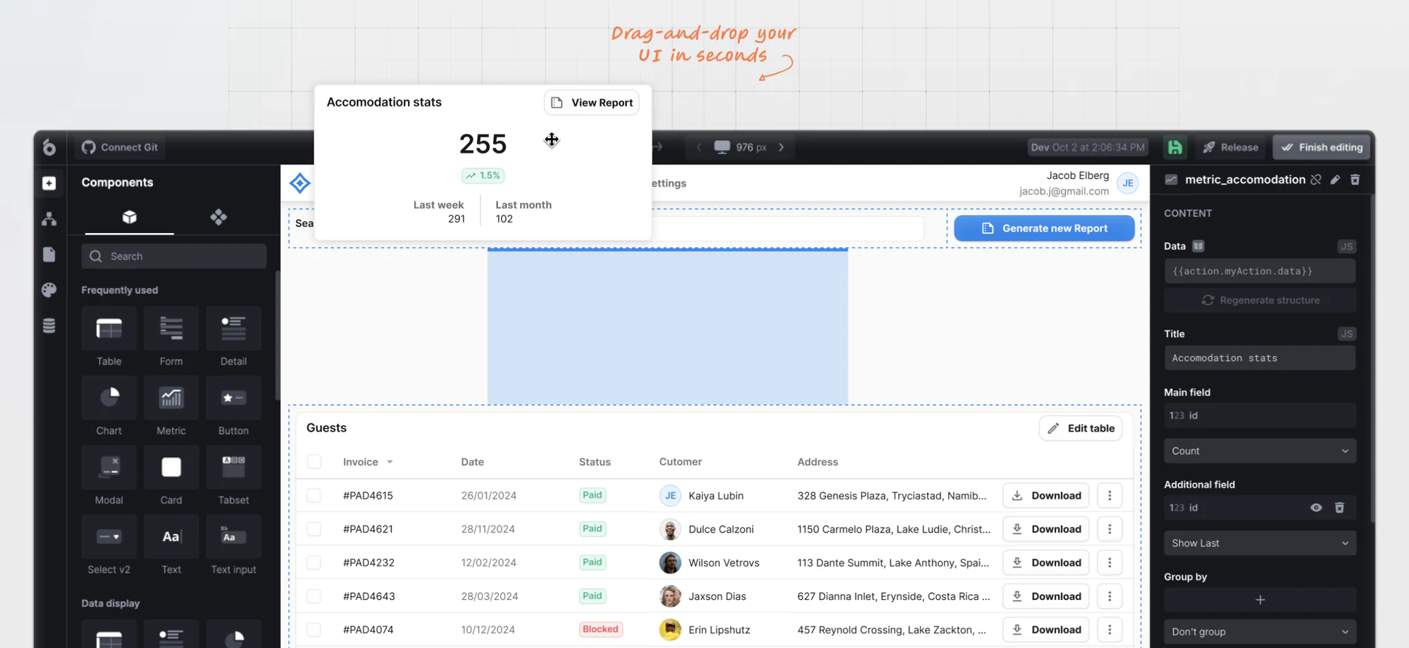 UI Bakery low-code platform for internal tools and CRUD dashboards