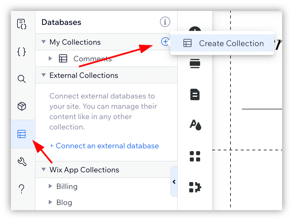 Create a database collection to store data