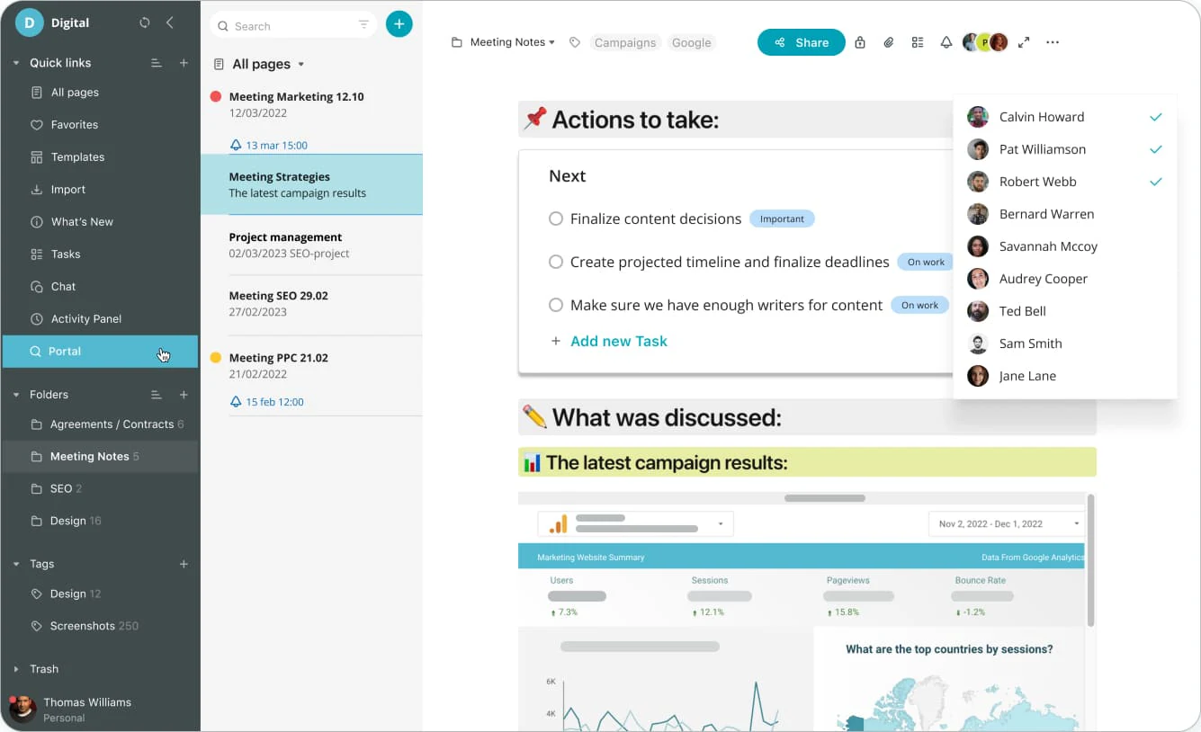 Screenshot of Digital's collaborative employee portal