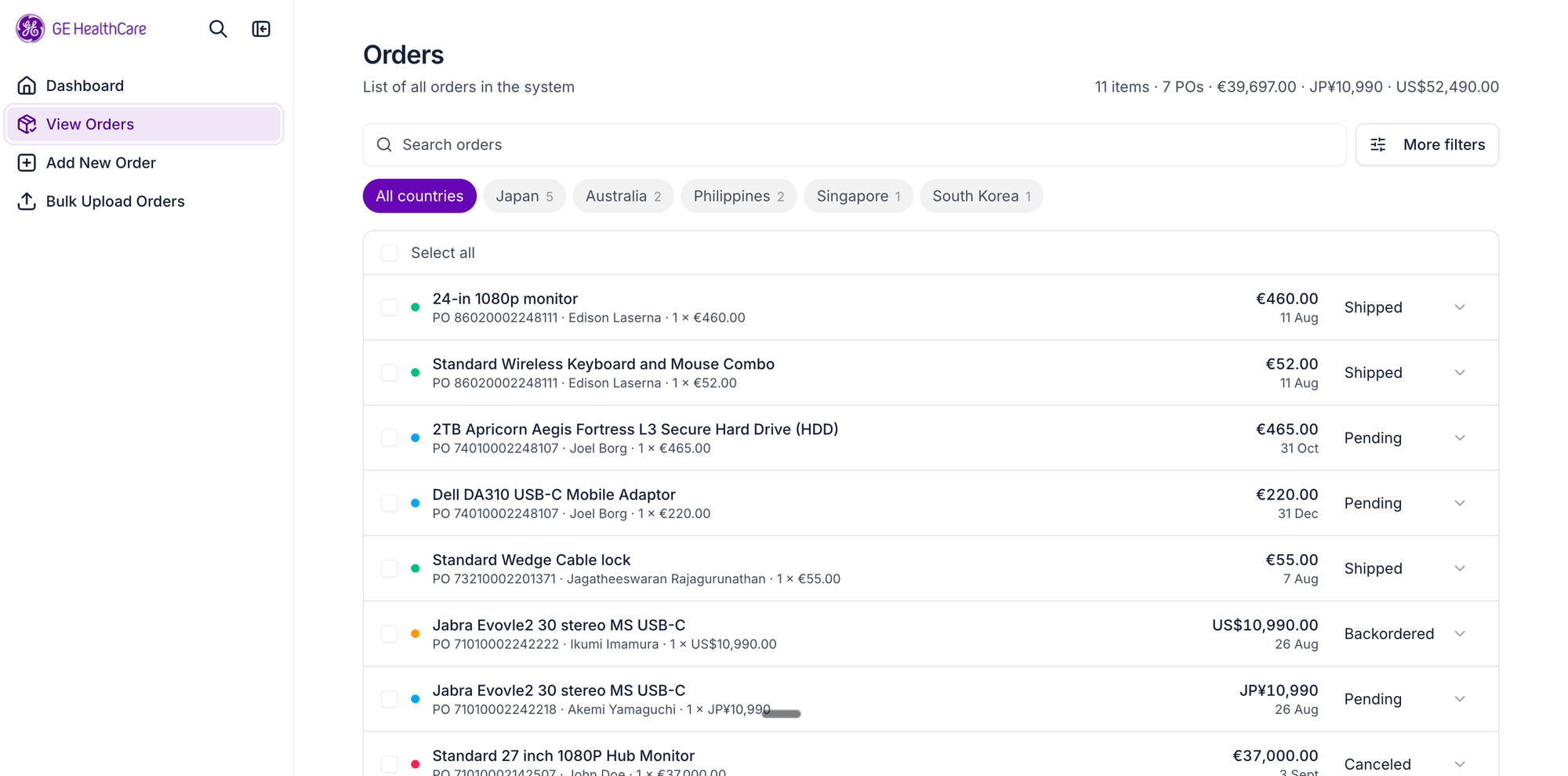GEHC Order Fulfilment System feature image