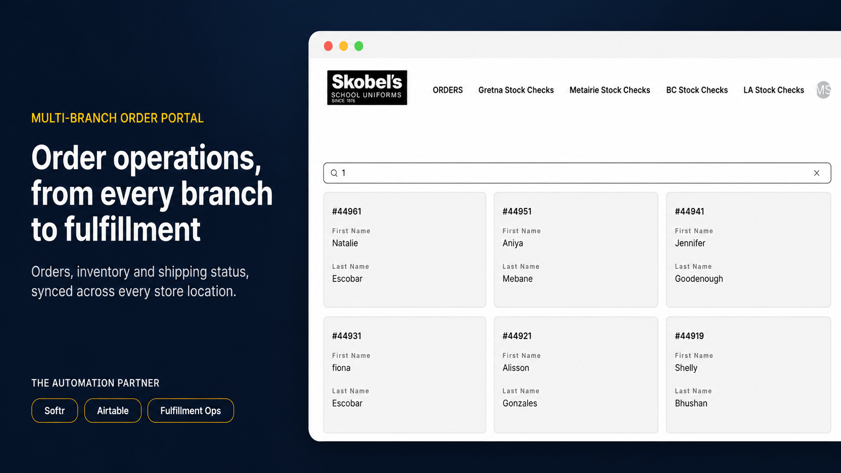 Order Management Portal for Skobel School Uniforms feature image