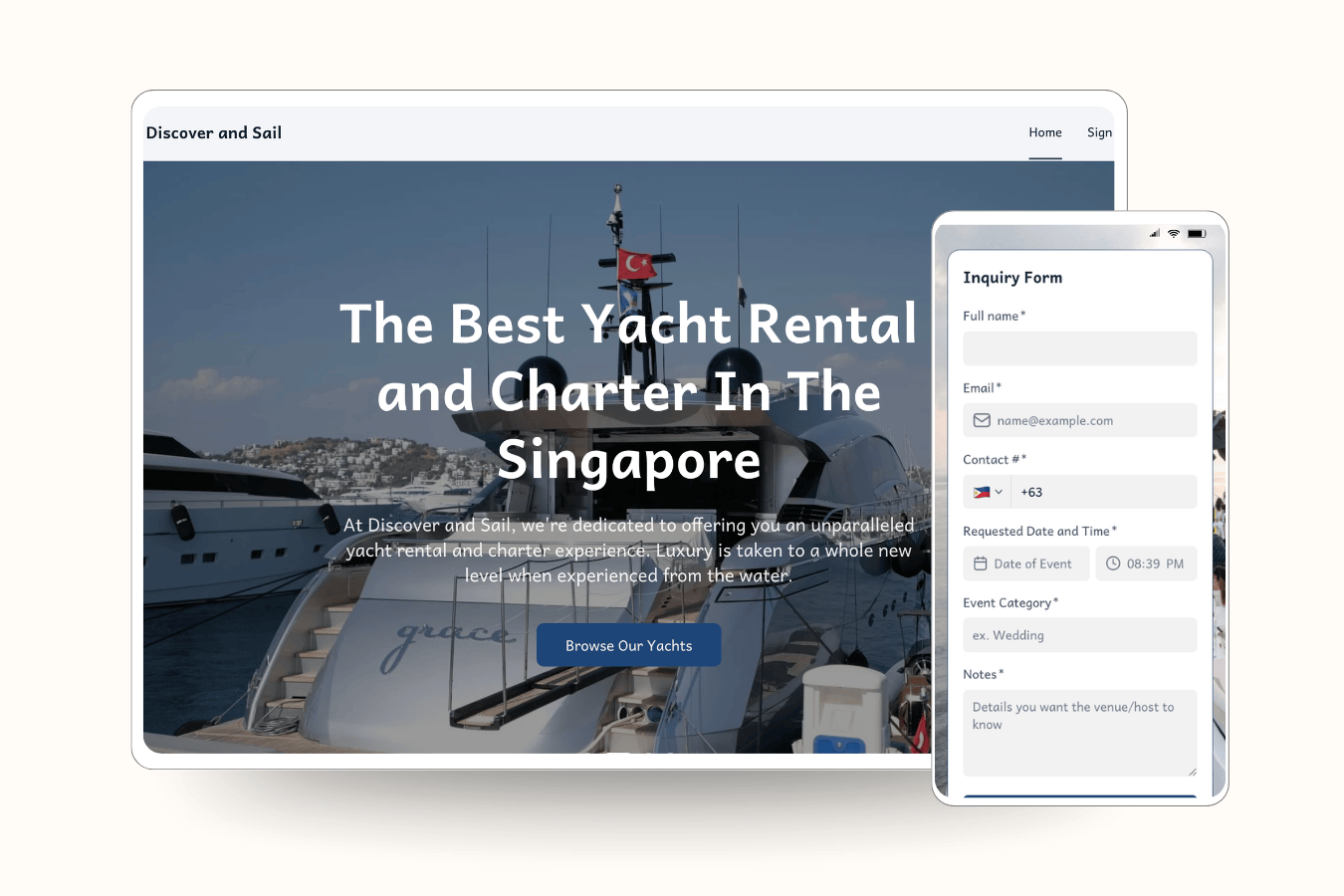 Luxury Yacht Charter Portal feature image