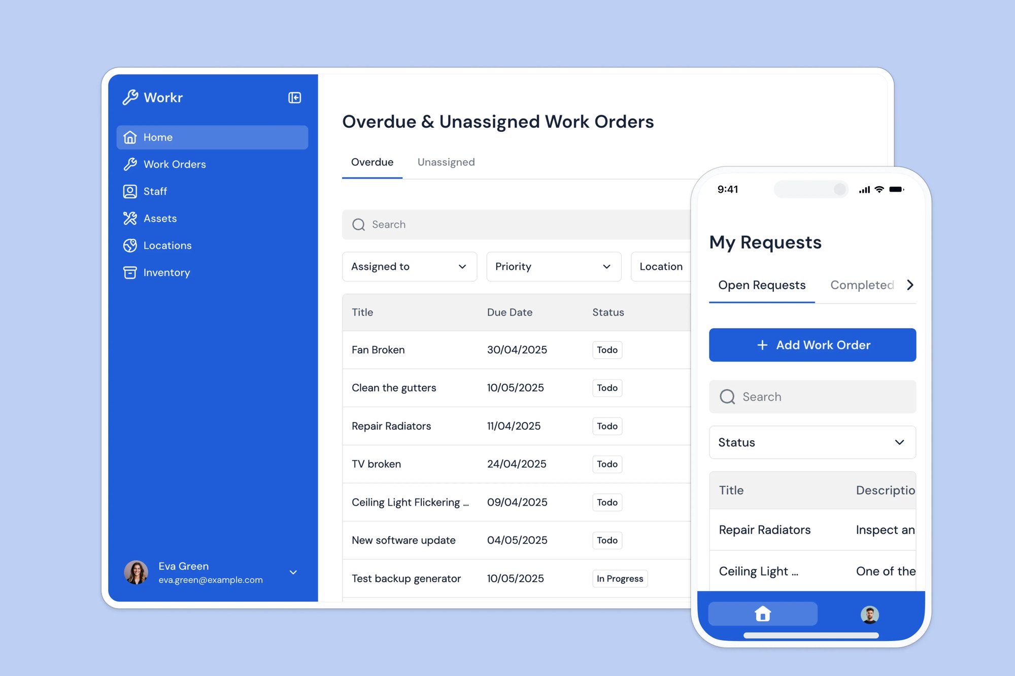 Work Order Management template