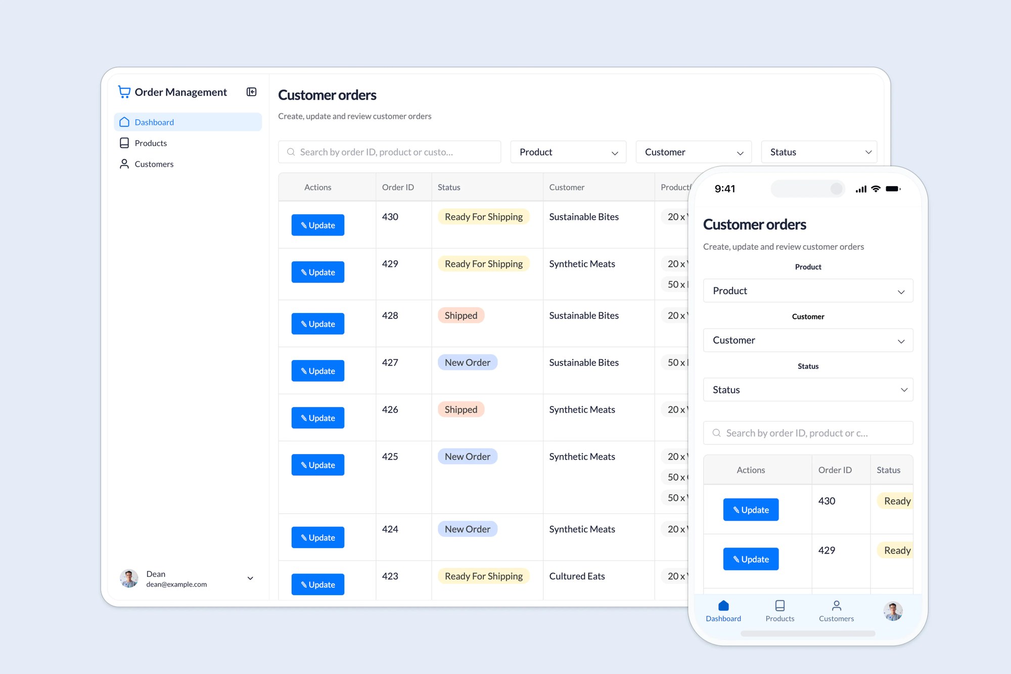 Order Management template