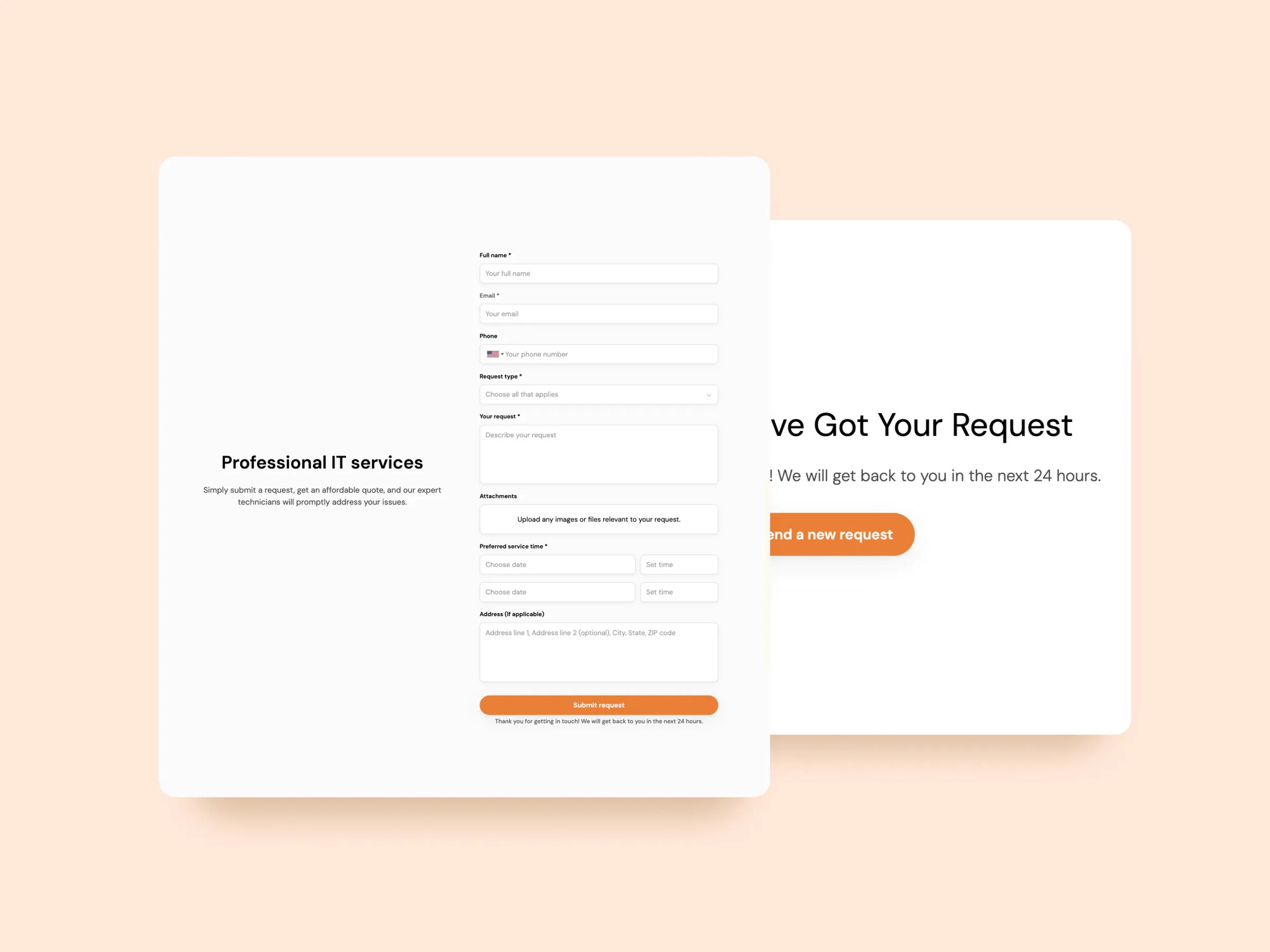 Service Request Form template
