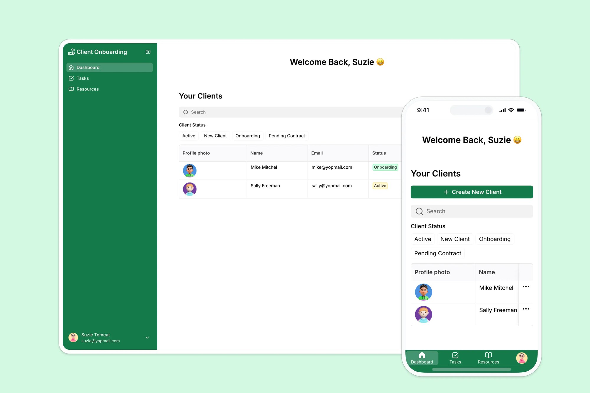 Client Onboarding Portal template