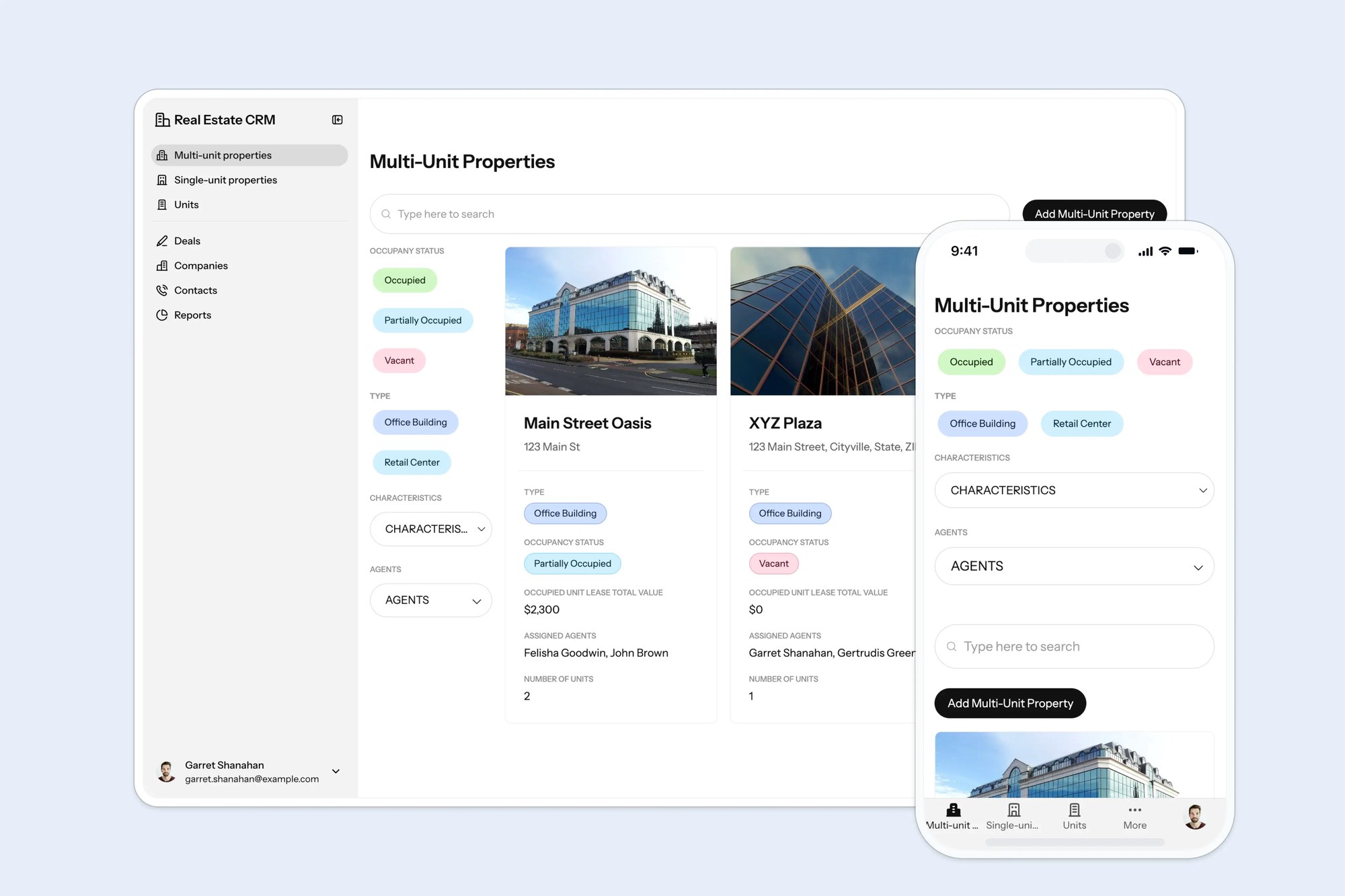 Commercial Real Estate CRM template