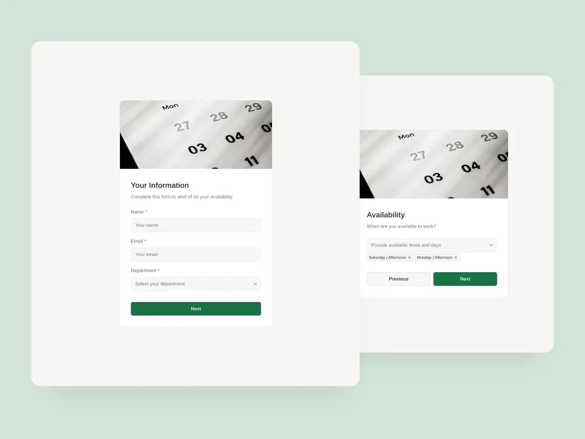 Employee Availability Form template