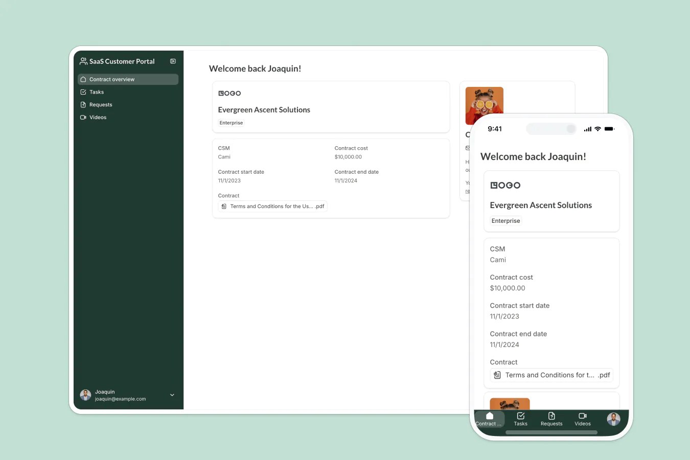 SaaS Customer Portal template