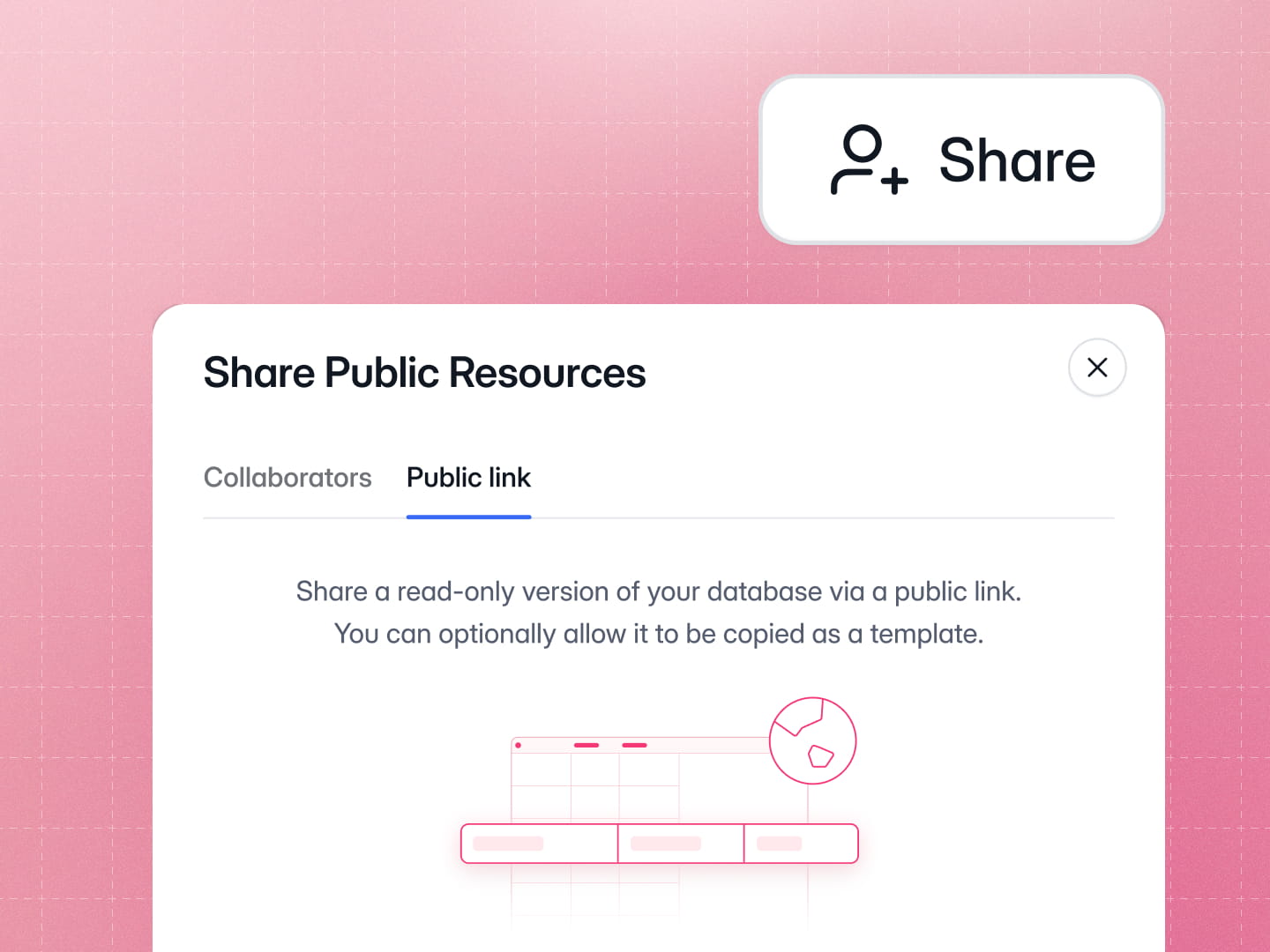 Database + View public sharing