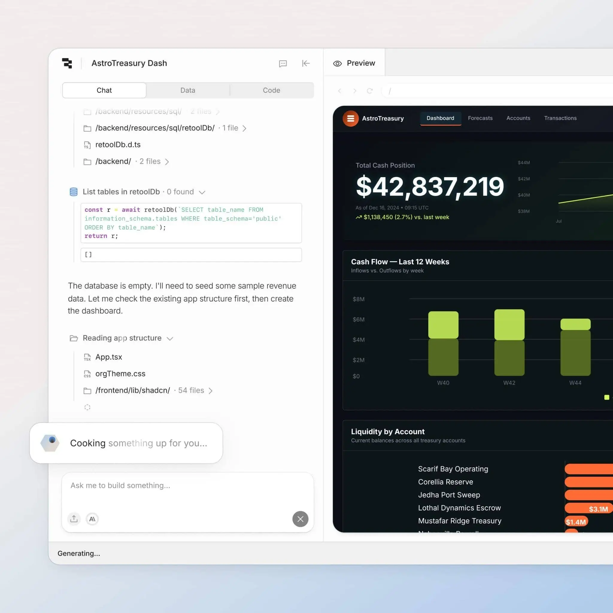 Retool interface for building internal business tools with databases and APIs