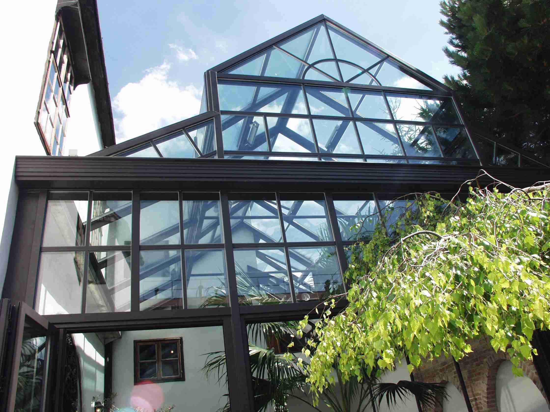 Aluminium-Wintergarten mit Glasdach von Matauschek, Außenansicht