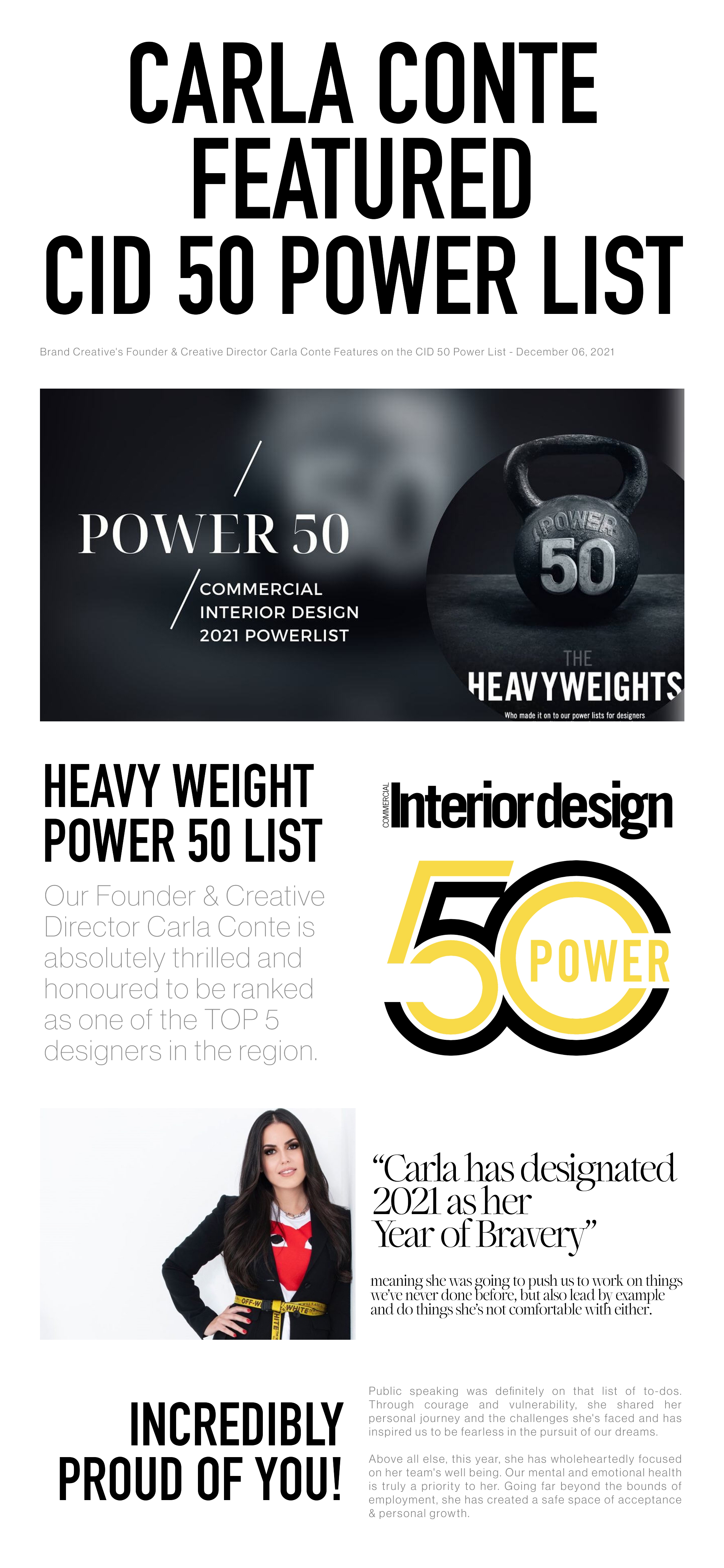 Carla Conte featured in Commercial Interior Design's Powerlist 50