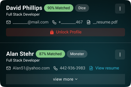 AI recruiting agent matching sourced profiles from job boards with automated targeting