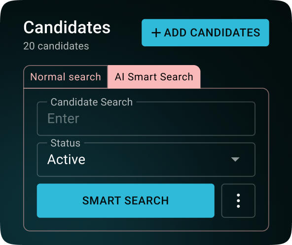 Candidate list with tags for AI talent rediscovery and candidate database management