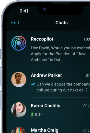 Mobile screen displaying multi-channel candidate communication, a feature of an effective candidate engagement platform.
