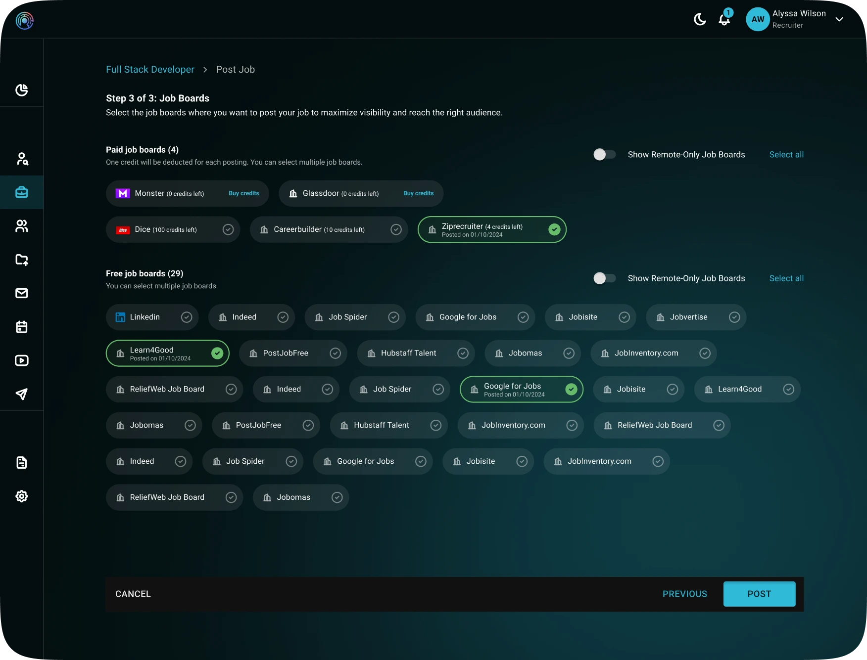 Automated Job Posting across Job Boards
