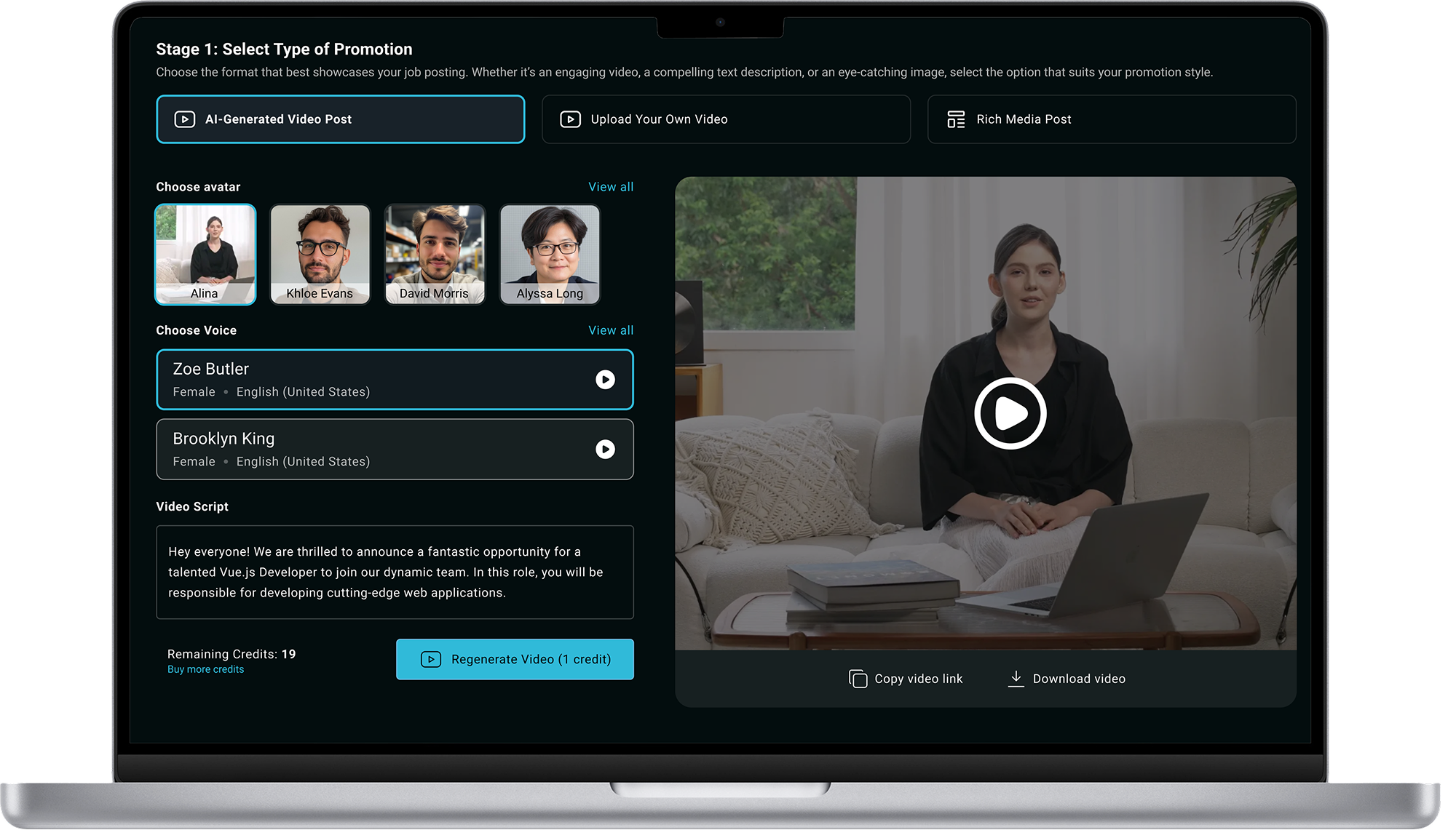 dashboard showcasing the Reccopilot AI powered automated Job posting & promotion for visibility boost