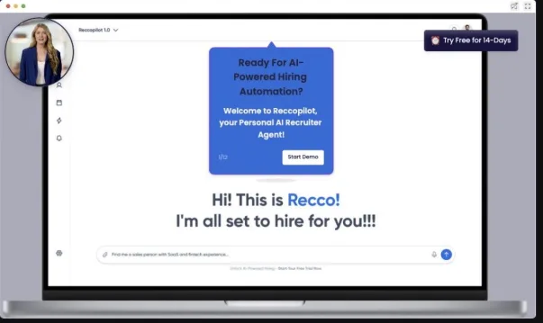 Preview of the Reccopilot interactive AI recruiting product demo