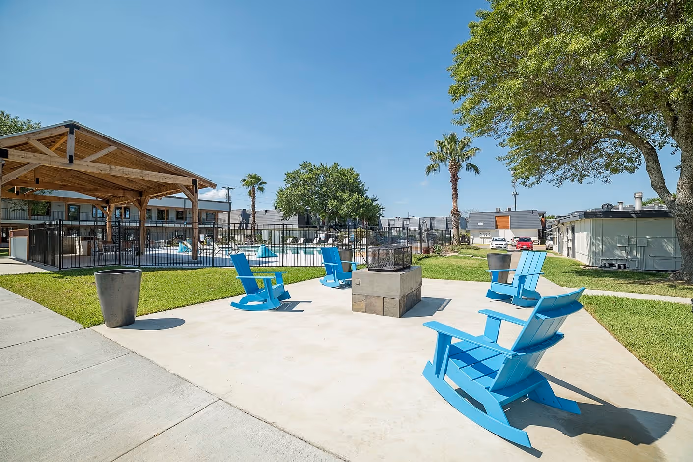 Swimming pool lounge area