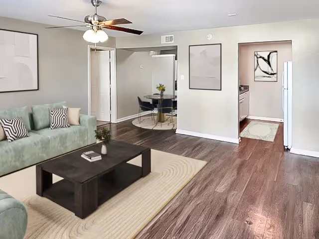 Living room green couch