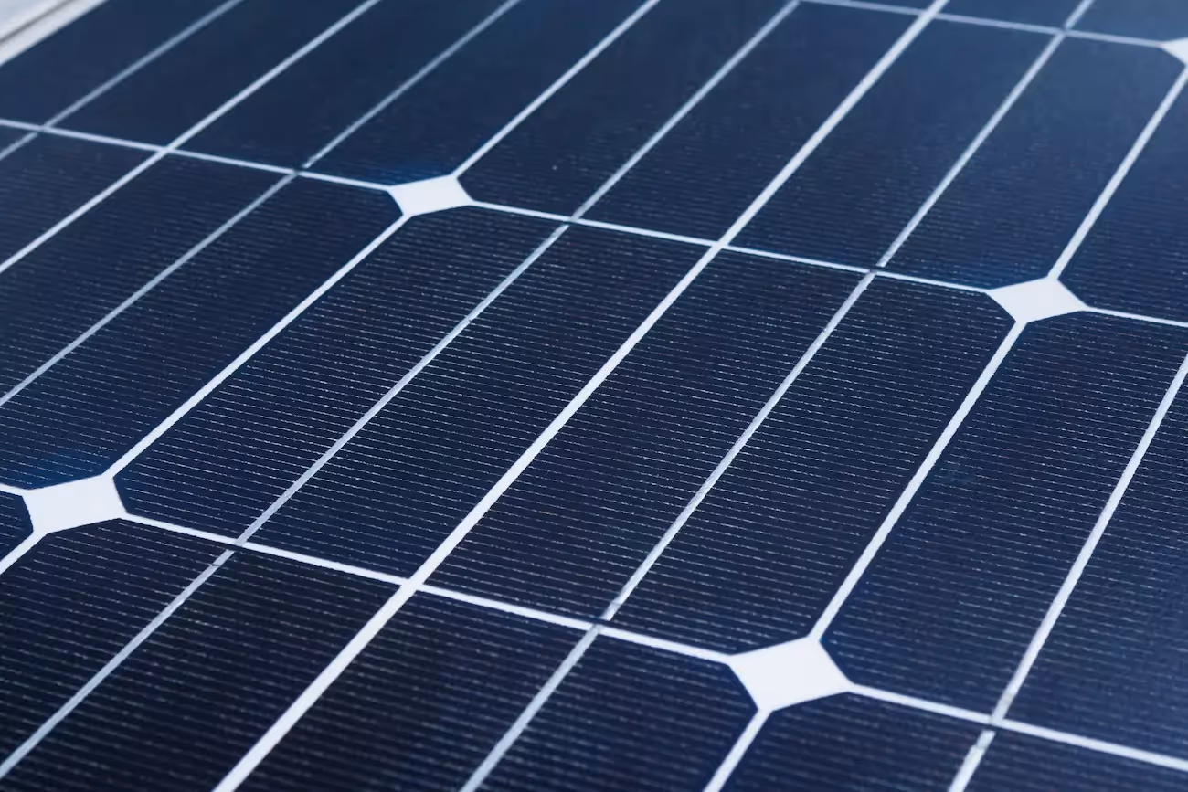 Close up shot of solar panels