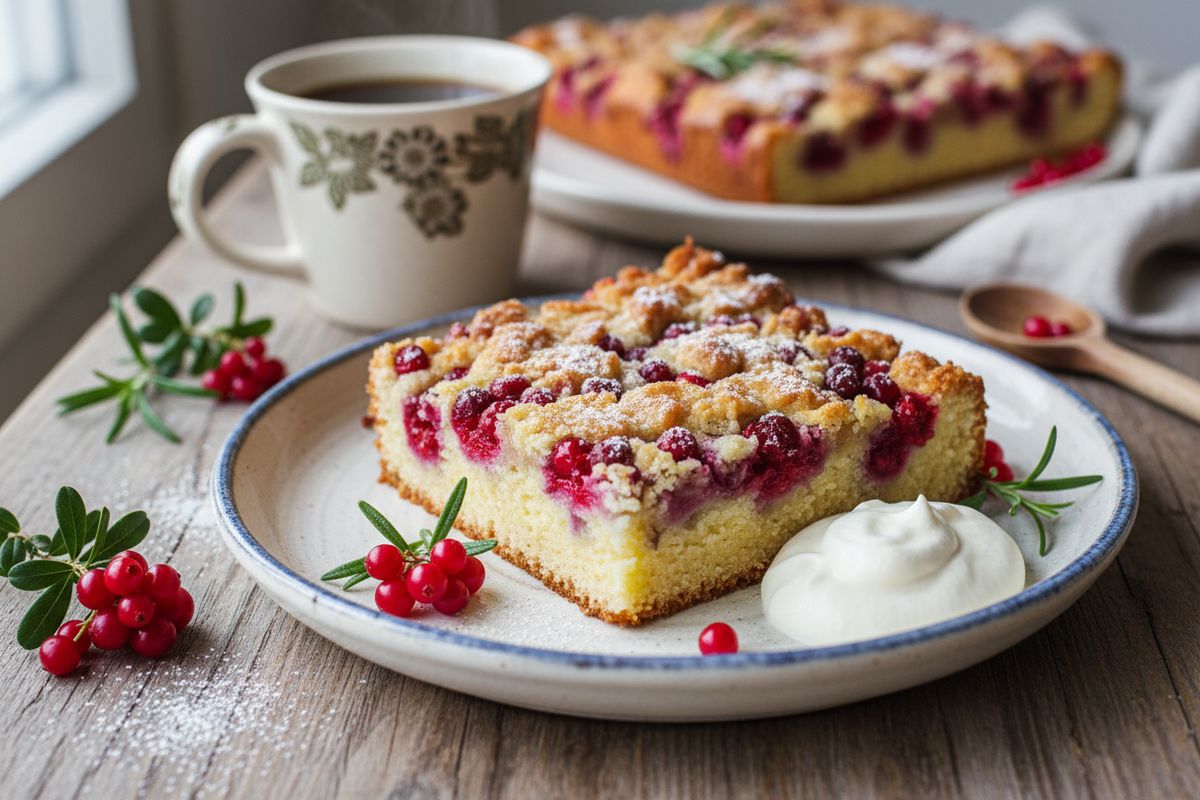 Helppo ja perinteinen mummin puolukkapiirakka, jossa rapea murumuru ja kirpeät puolukat luovat aidon suomalaisen makuelämyksen.