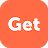 White text 'Get' on an orange rounded square background.