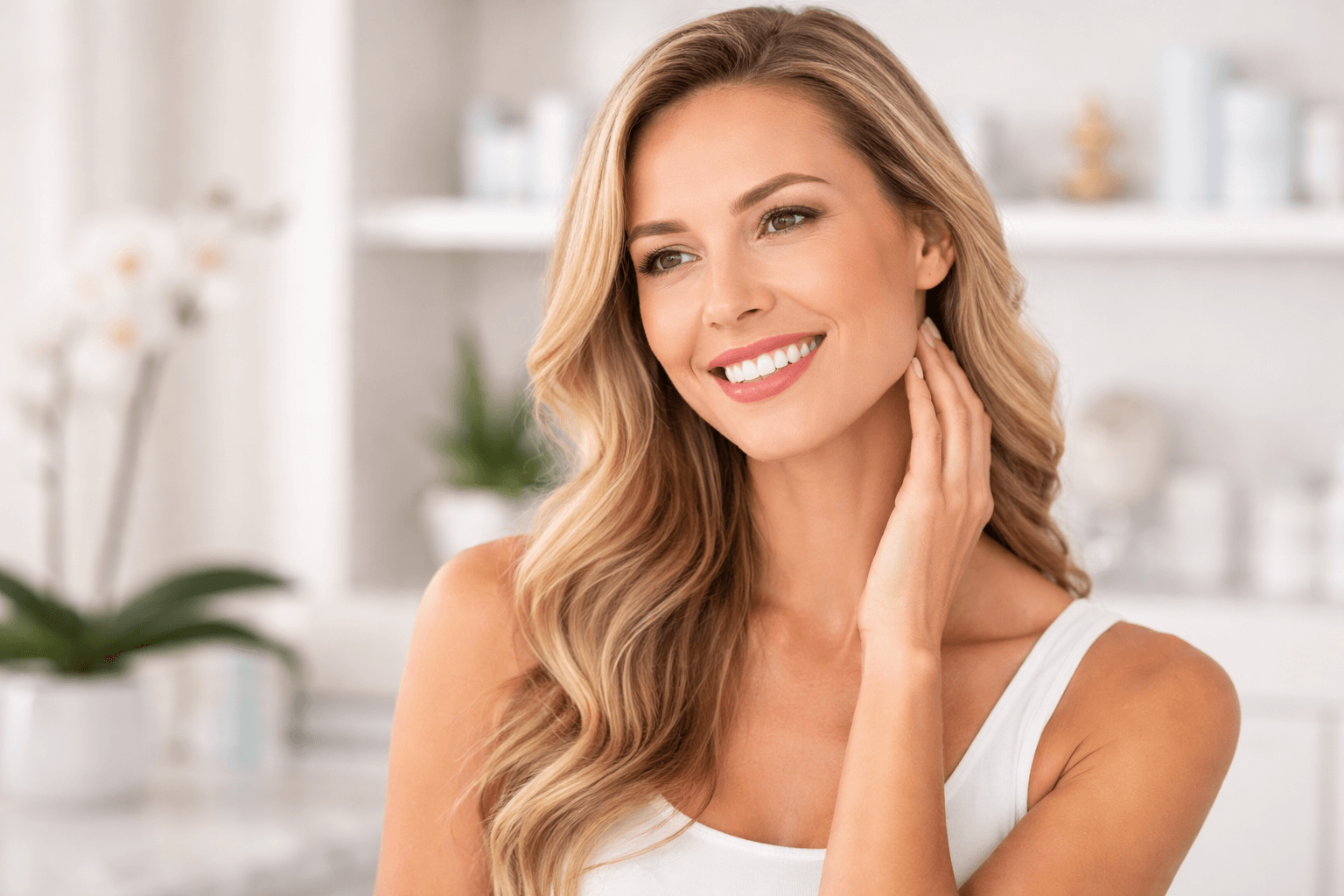 Provider performing Kybella treatment for double chin fat reduction at Gulf Coast Cosmetics in Trinity, Florida