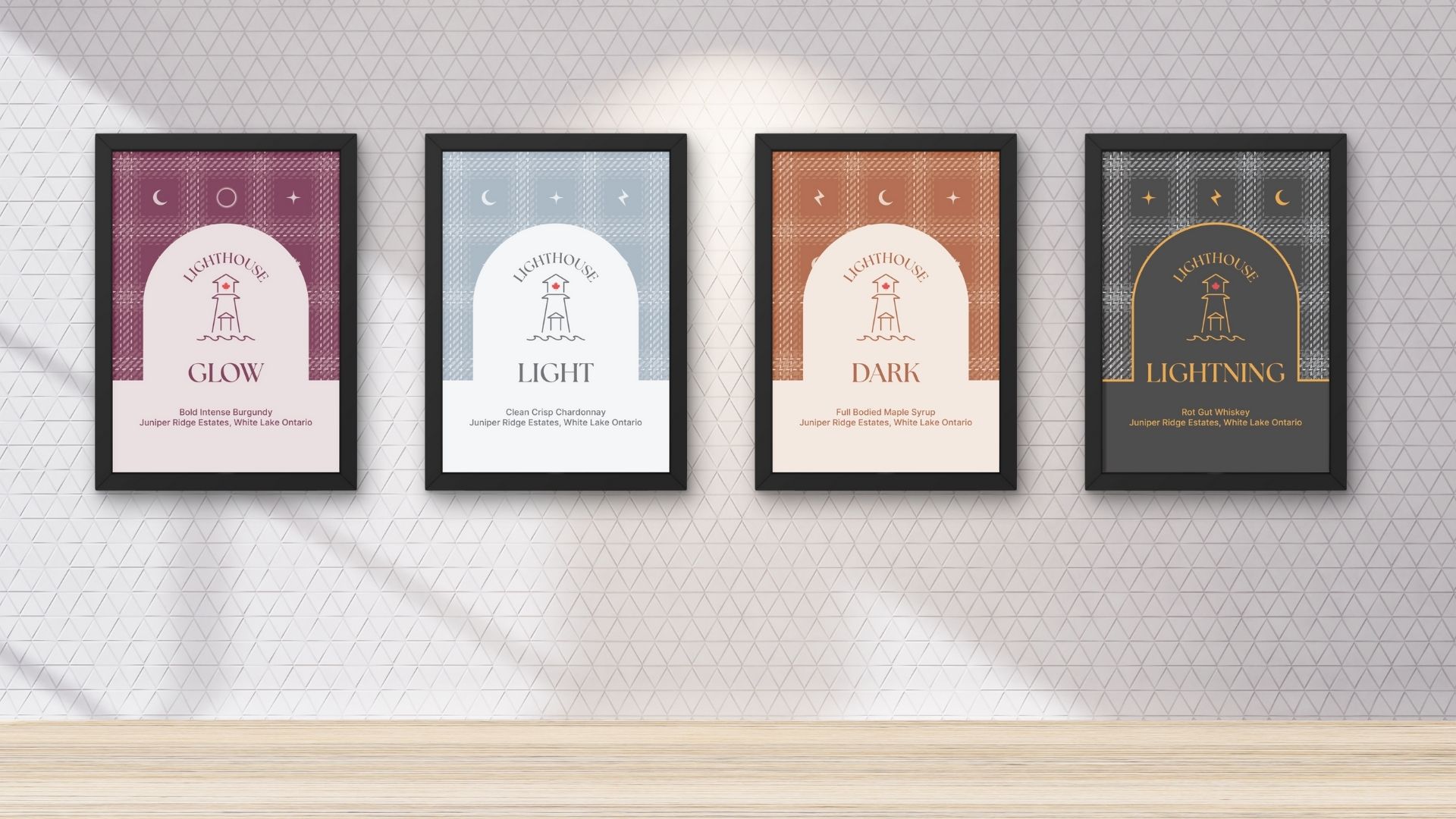 Lighthouse label posters mockup