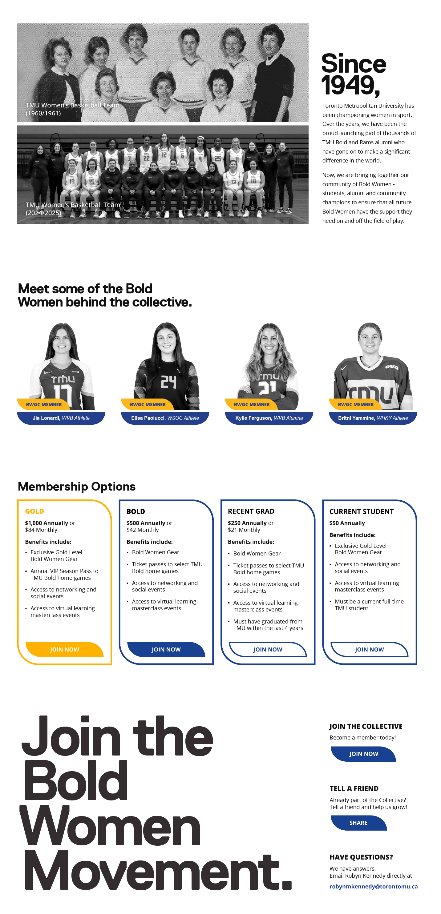 Screenshot of the BWGC webpage that includes an article, members carousel, membership pricing options, and a call to action section.