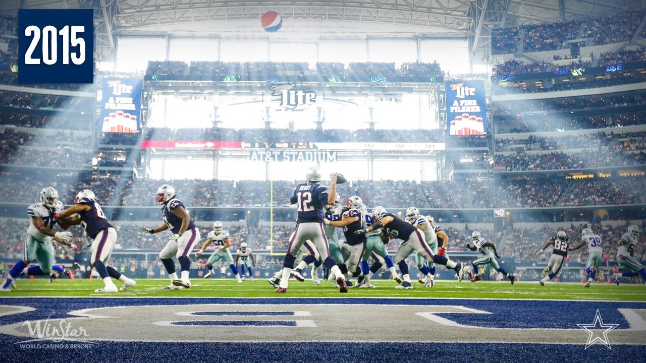 Tom Brady tijdens een away game tegen de Dallas Cowboys.