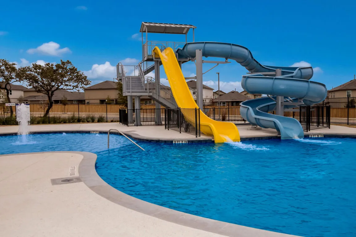 swimming pool with water slide