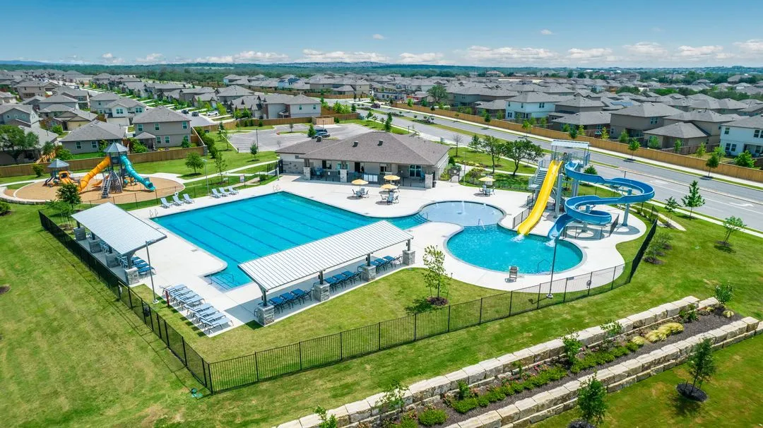 Luxury pool area at Arbor at Riverstone in San Antonio