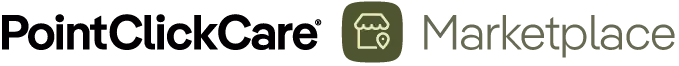 PointClickCare Marketplace logo featuring PatientPay as a certified senior living payment integration partner