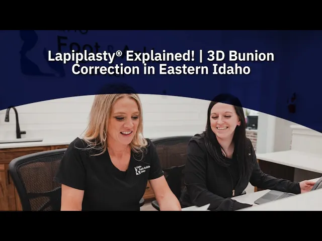 Are you needing Bunion removal? Discover the innovative Lapiplasty® 3D Bunion Correction procedure offered at Idaho Foot & Ankle Center in Idaho Falls and Rexburg. Unlike traditional bunion surgeries that address only the visible bump, Lapiplasty® targets the root cause—a misaligned joint in the midfoot—correcting the deformity in all three dimensions!If you're struggling with bunion pain and seeking a lasting solution, this video can provide you insight into how Lapiplasty® can help you get back on your feet faster and with greater confidence!What You'll Learn in This VideoBunions form from joint instability and need to be treated at the root.Lapiplasty® realigns the bone in 3D and secures it with titanium plates.Patients can walk within days and return to normal shoes in 6–8 weeks.Recovery is faster and more reliable than traditional bunion surgeries.High success rates and patient satisfaction make it a top choice.